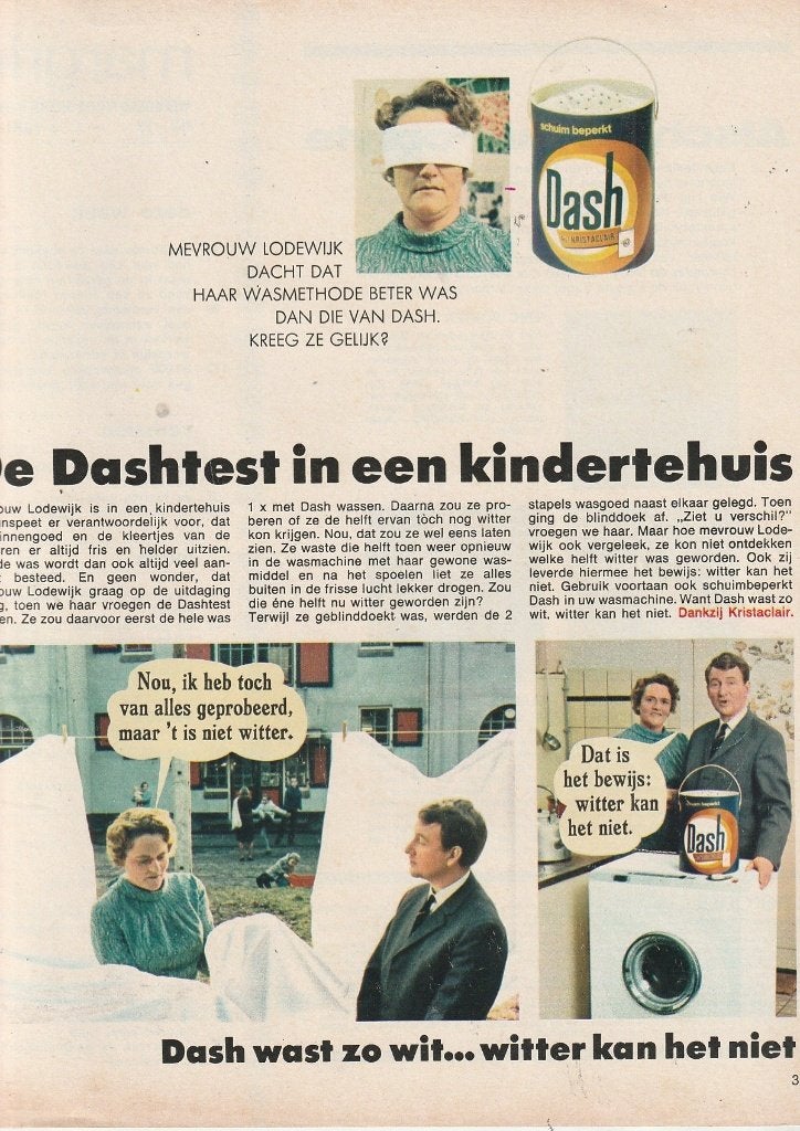 retro reclame 1968 Dash wasmiddel in kindertehuis, Verzenden, Overige typen