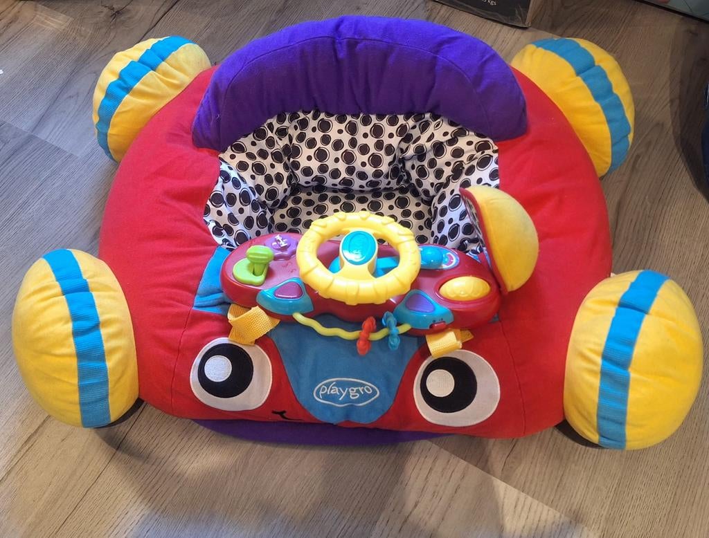 Playgro auto zitkussen - zgan (schade foto 2), Kinderen en Baby's, Speelgoed | Babyspeelgoed, Zo goed als nieuw, Overige typen
