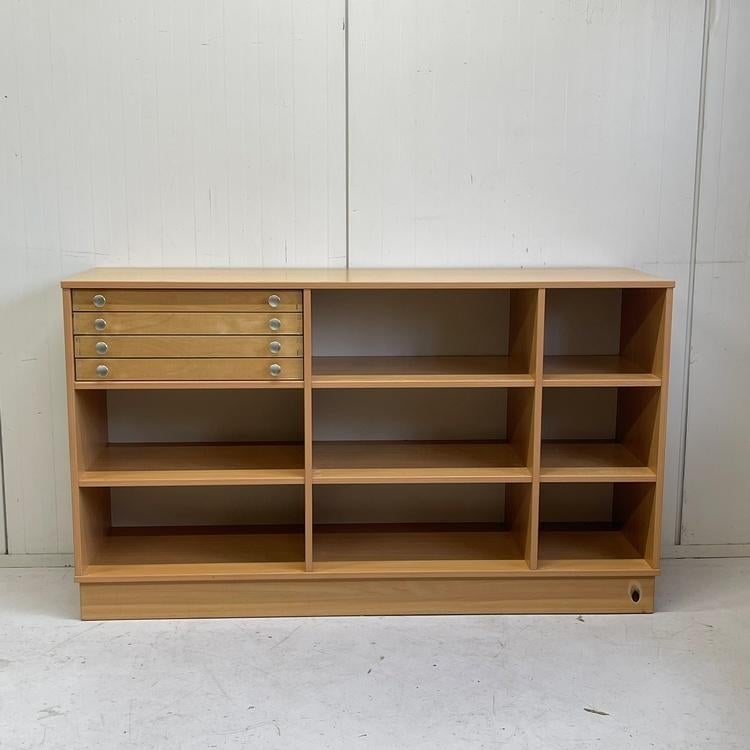 Vintage schoolkast knutsel/papier lades vakkenkast boeken, Ophalen, Met plank(en), Gebruikt, Overige materialen