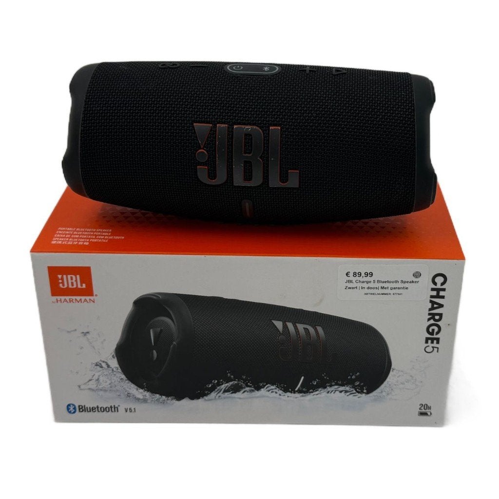 JBL Charge 5 Bluetooth Speaker Zwart | In doos| Met garantie, JBL, Dordrecht@usedproducts.nl, Toulonselaan 72, Overige typen