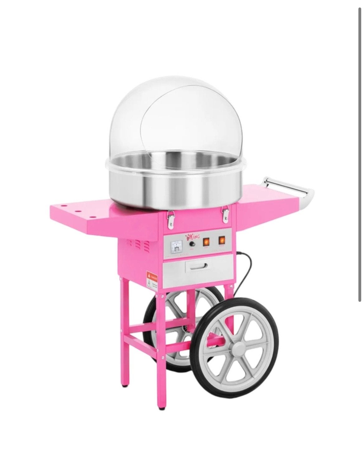 Roze suikerspinmachine van Royal Catering op kar, Ophalen, Zo goed als nieuw, Verjaardag