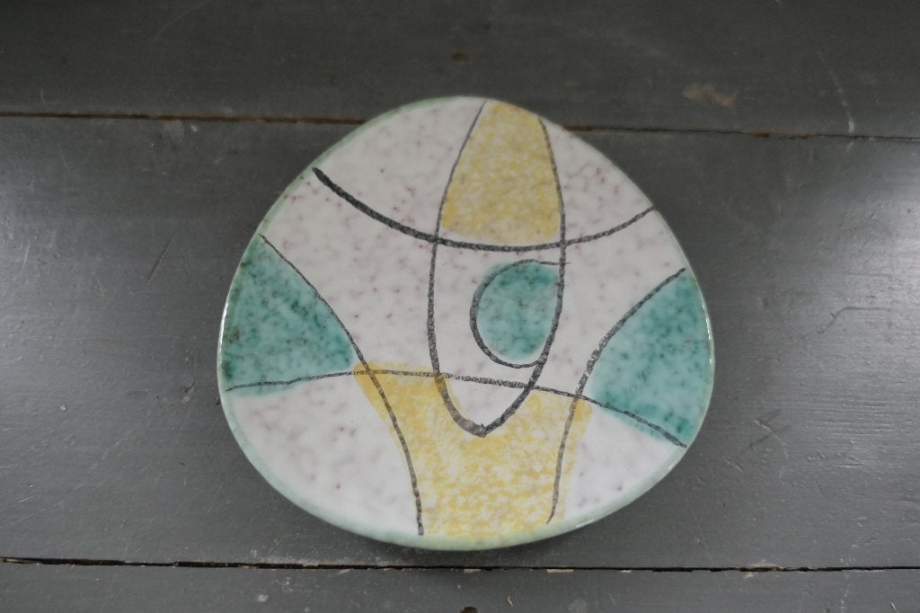 Vintage bordje bord schaaltje pastel kleuren, Antiek en Kunst, Verzenden