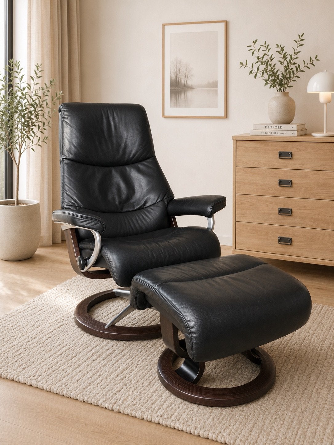 Stressless View, Huis en Inrichting, Fauteuils, Ophalen, Zo goed als nieuw, Leer, 50 tot 75 cm