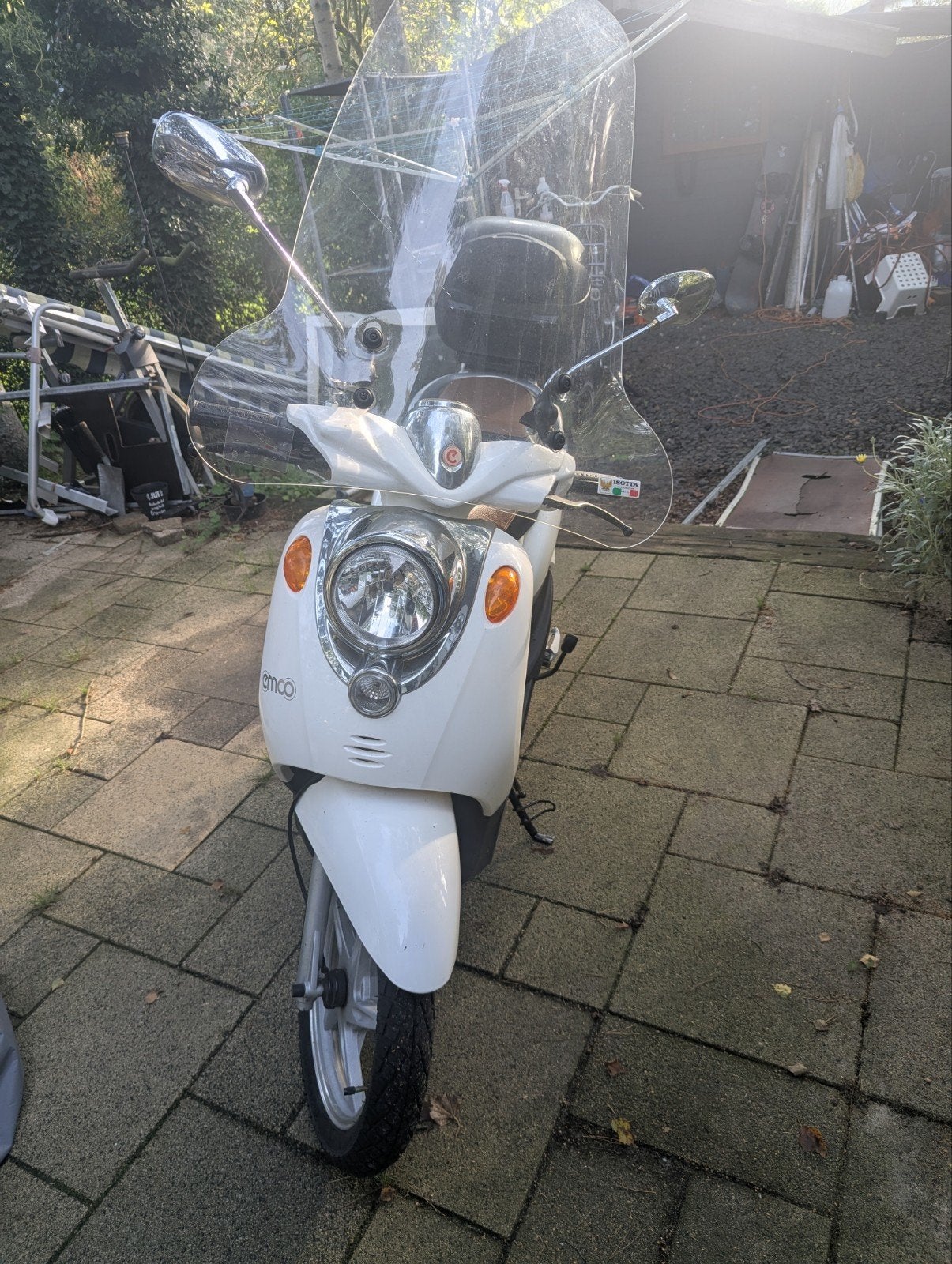 Emco Elektrische Scooter - Wit met Topkoffer, Ophalen, Gebruikt, Elektrisch, Overige merken