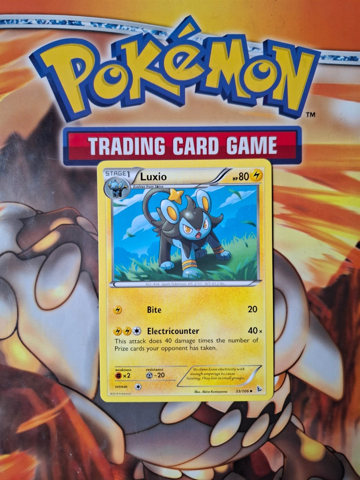 Luxio 33/106 XY Flashfire pokemon kaart, Ophalen of Verzenden, Gebruikt, Losse kaart