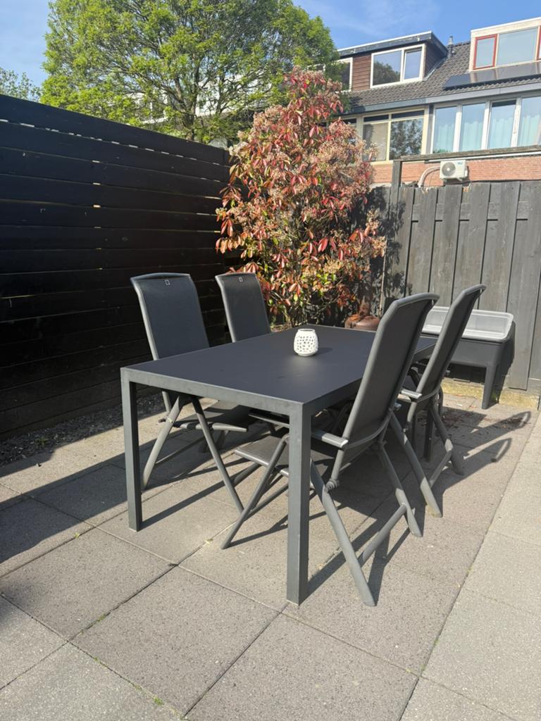 !GRATIS! Tuintafel antraciet 160x90, Tuin en Terras, Ophalen, 4 zitplaatsen, Gebruikt, Eettafel