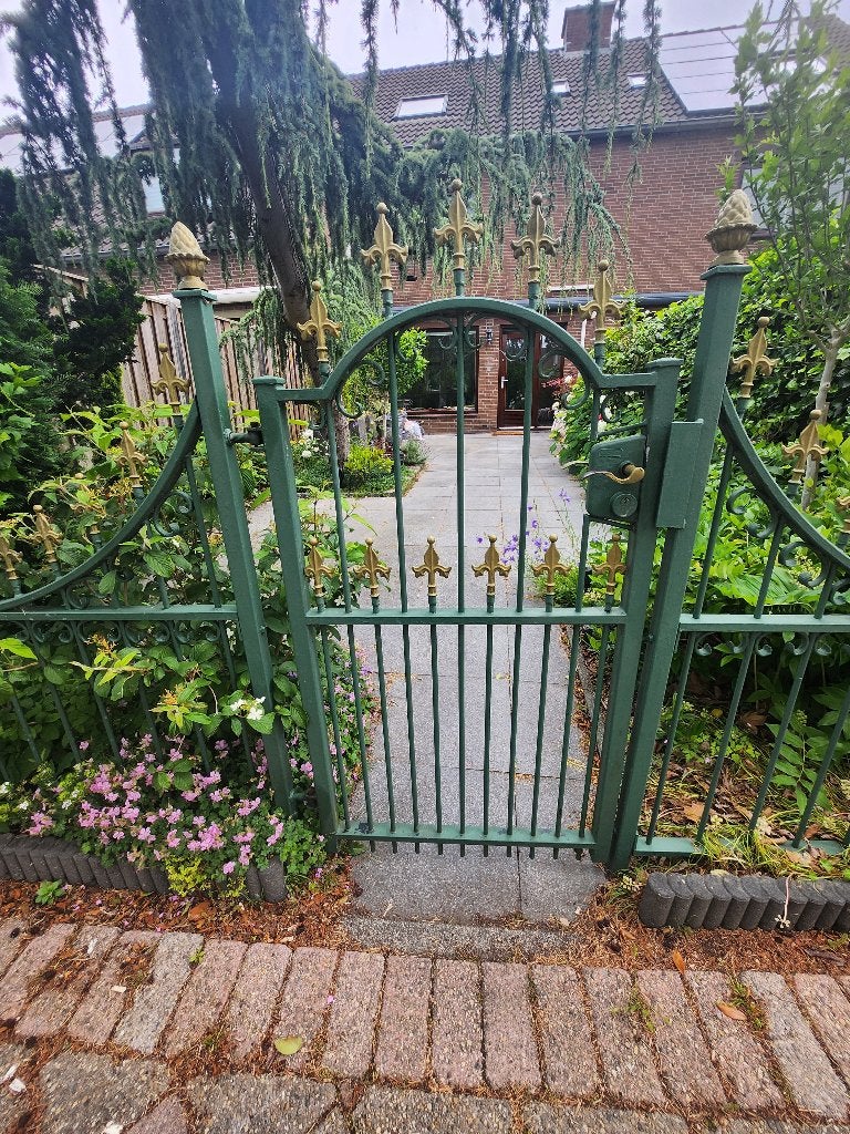 Antiek ijzeren tuinhek, Tuin en Terras, Tuinhekken en Hekwerk, Ophalen, Met poort, Gebruikt, Tuinhek