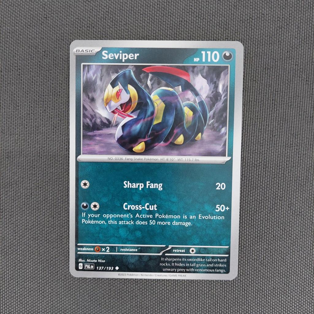 Pokemon Paldea Evolved - 137/193 - Seviper, Ophalen of Verzenden, Zo goed als nieuw, Losse kaart