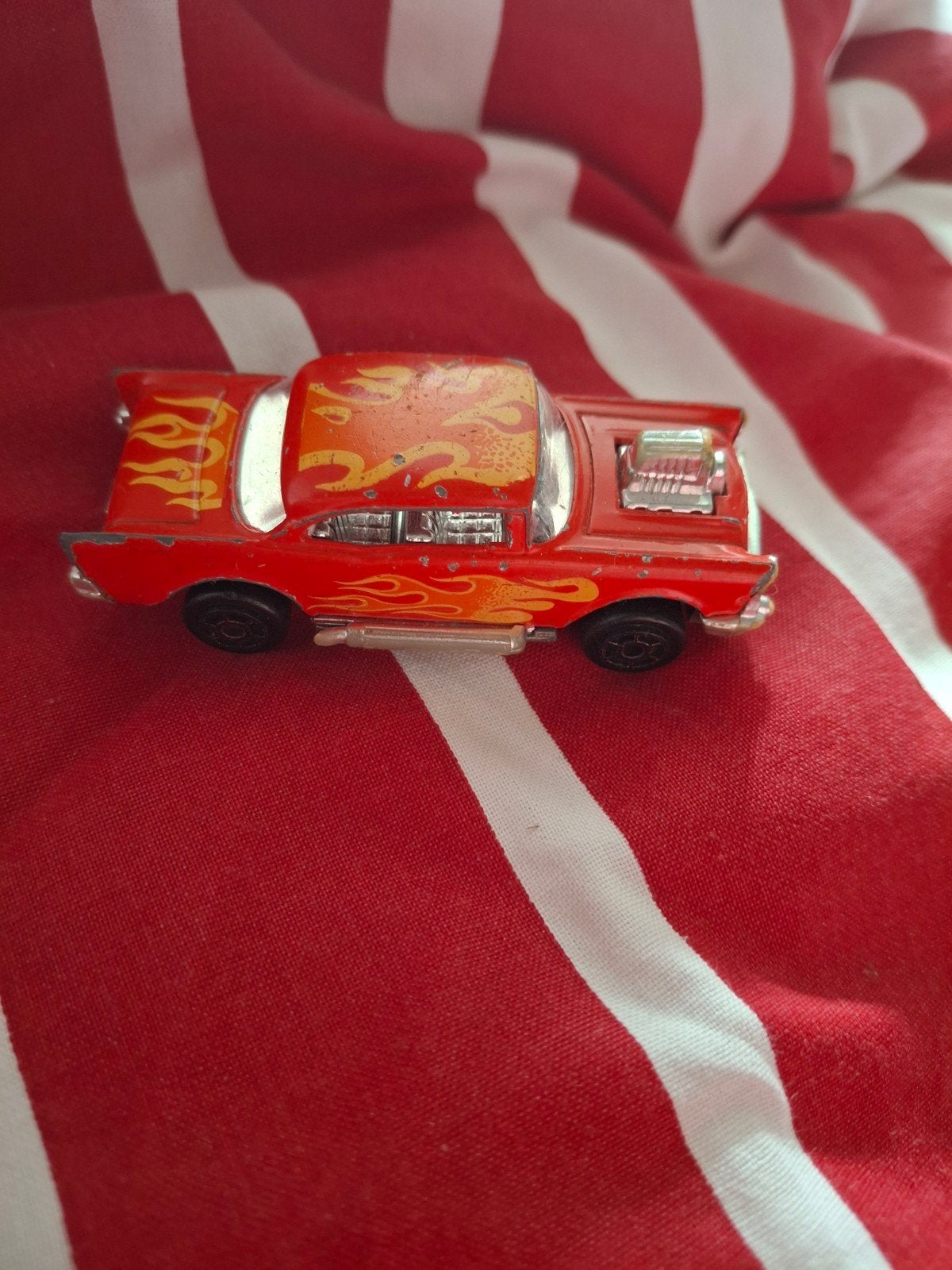 Motorex Chevy 57 speelgoedauto met vlammen, Ophalen of Verzenden, Gebruikt