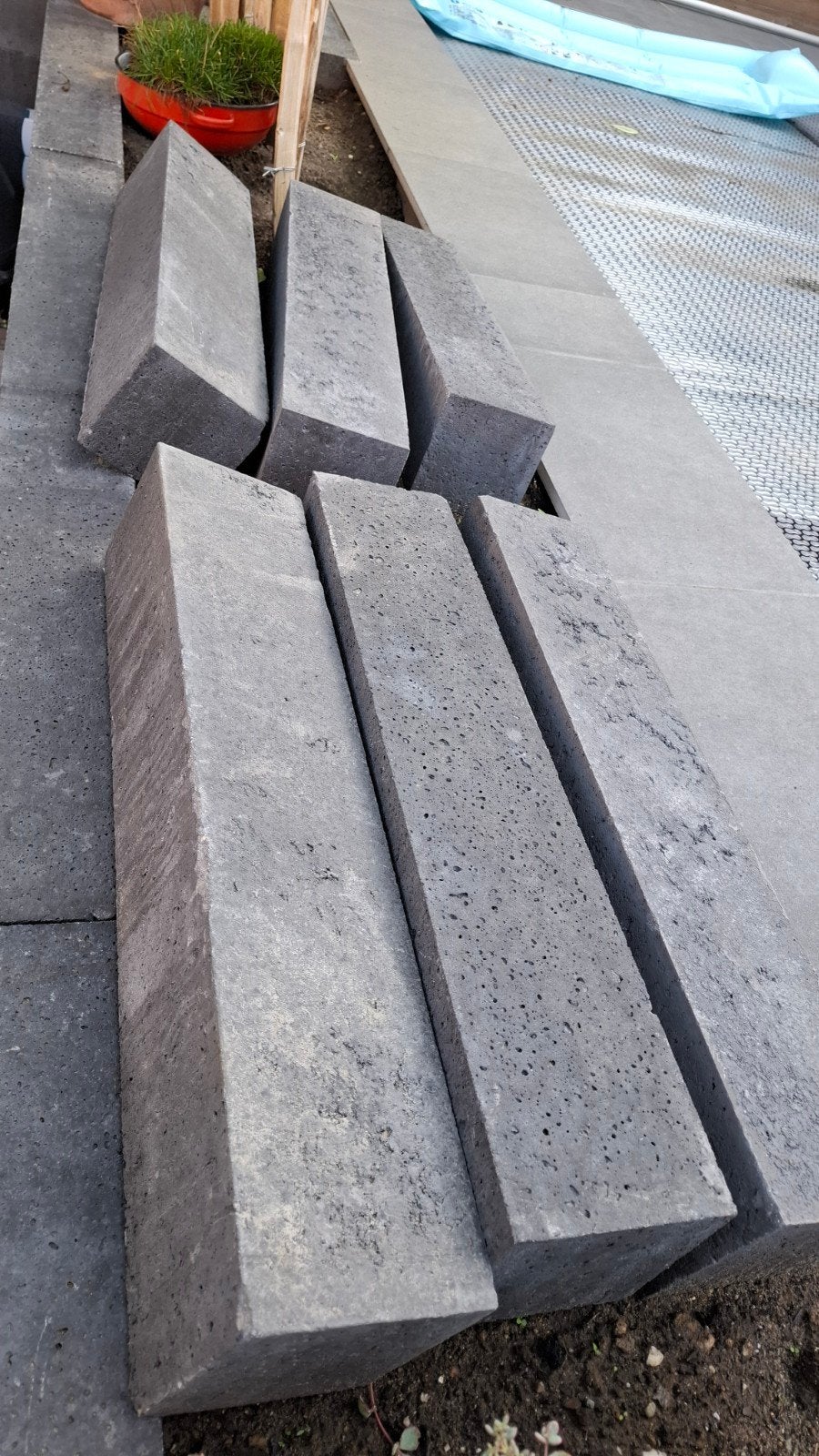 6x Schellevis Antraciet Betonblokken - 75x15x15 cm, Ophalen, Blok, Nieuw, Minder dan 25 cm