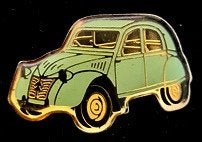 Citroën 2 CV- grijsblauw epoxy, Verzenden, Nieuw, Transport, Speldje of Pin