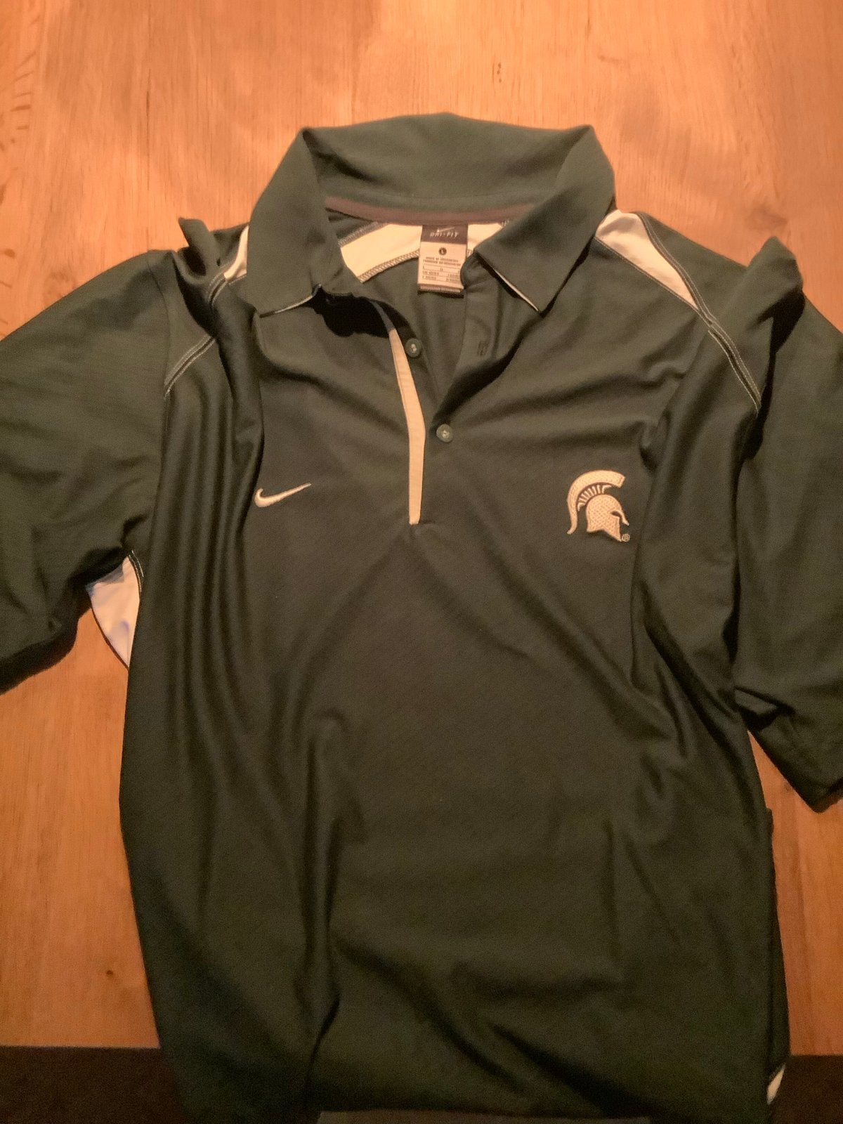 Nike Dri-Fit Michigan State Polo Shirt - Maat L, Kleding | Heren, Ophalen of Verzenden, Zo goed als nieuw, Maat 52/54 (L), Groen