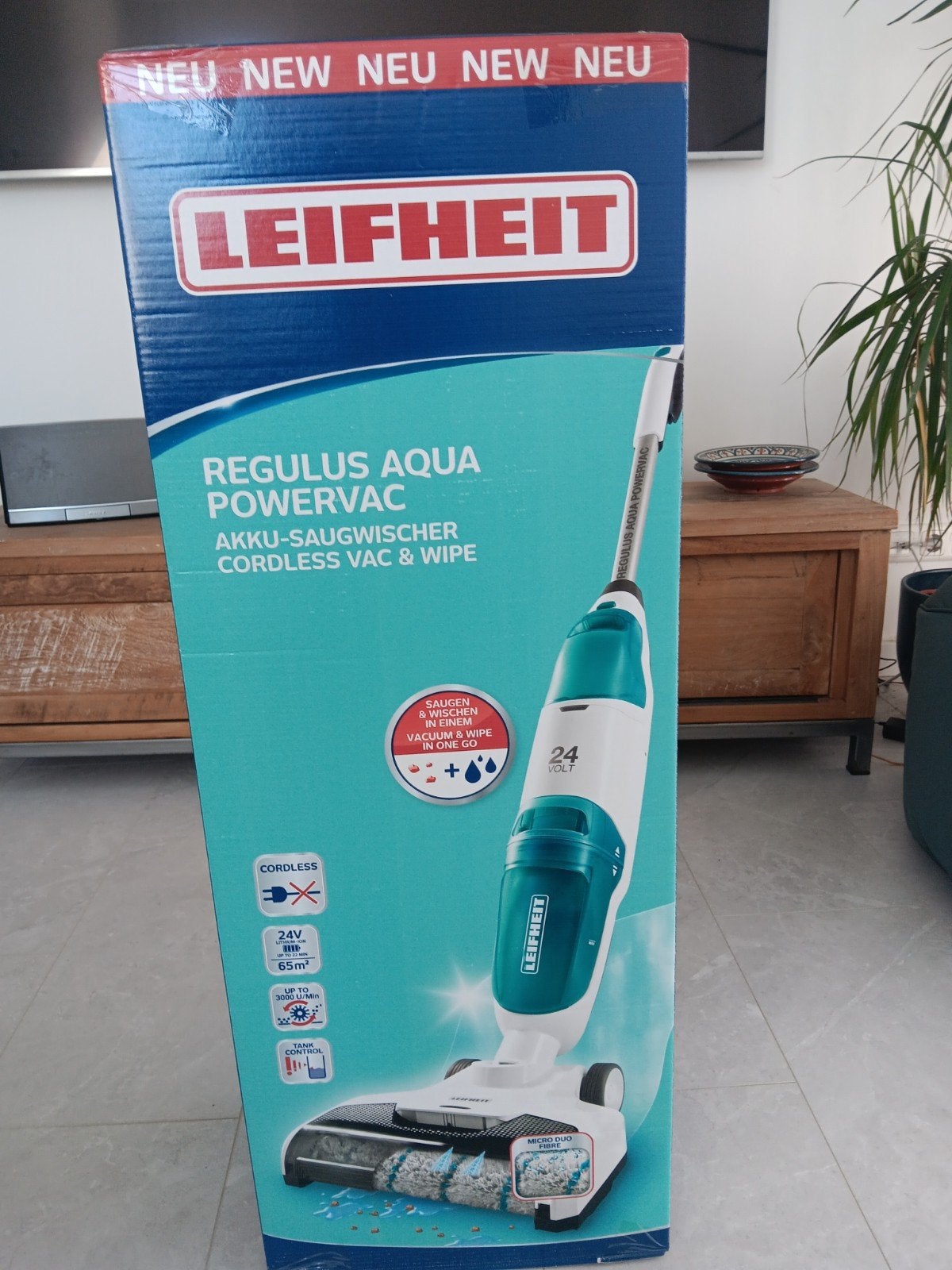 Leifheit Regulus Aqua PowerVac - Snoerloze Stofzuiger &Dweil, Witgoed en Apparatuur, Stofzuigers, Overige merken, Draadloos, Nieuw