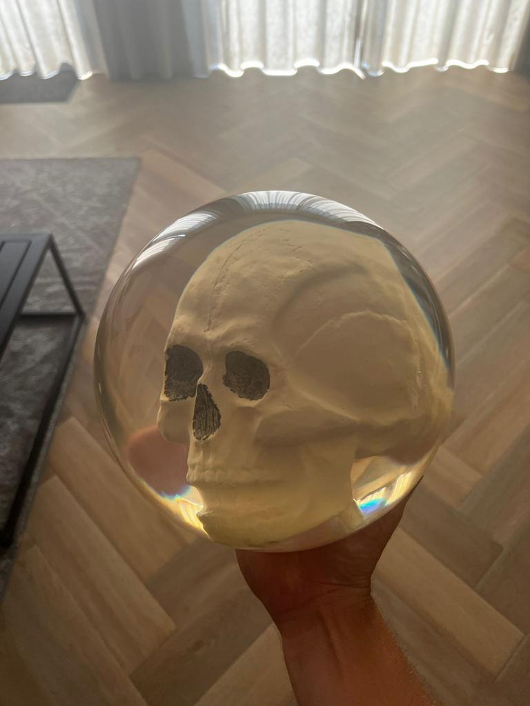 Ebonite Skull transparante bowling bal - 16 lbs, Ophalen of Verzenden, Zo goed als nieuw, Bal