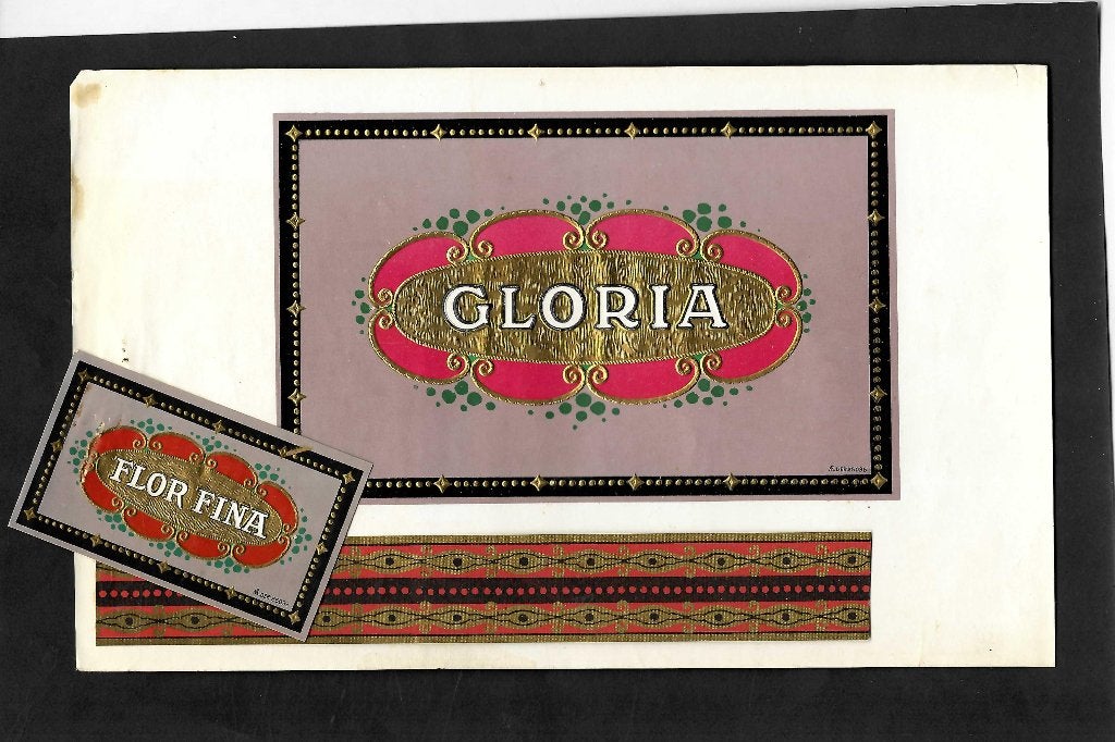 Gloria   set etiket   25036, Ophalen of Verzenden, Gebruikt, Sigarenbandjes