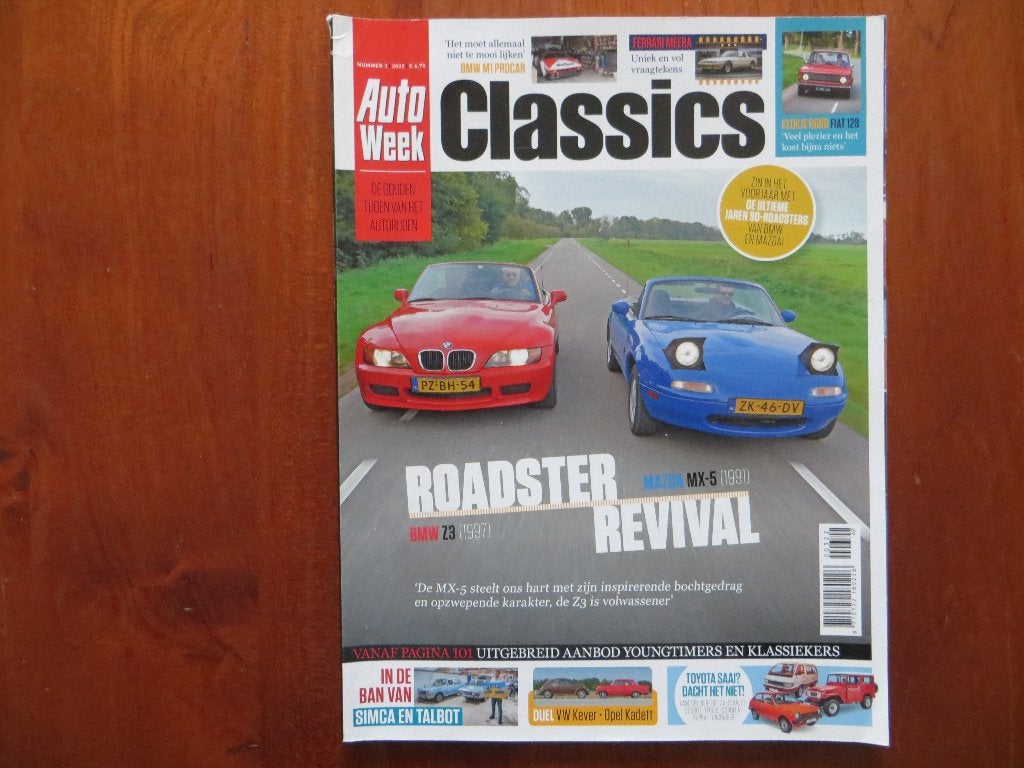 Autoweek Classics 3 2022 BMW Z3, Mazda MX-5, Simca Talbot, Ophalen of Verzenden, Zo goed als nieuw, BMW