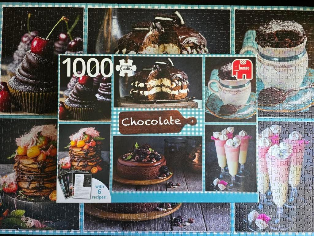 Jumbo Legpuzzel 1000 stukjes - Chocolate thema - COMPLEET!, Ophalen of Verzenden, 500 t/m 1500 stukjes, Zo goed als nieuw, Legpuzzel