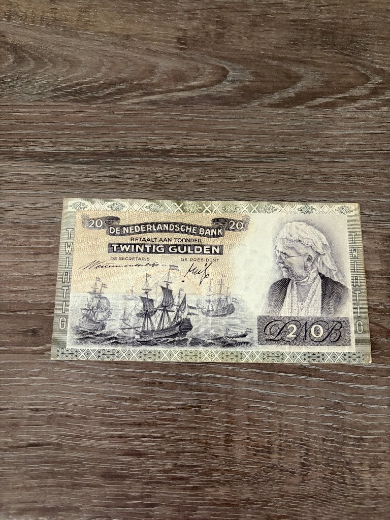 Biljet 20 gulden Emma, 1941, Ophalen of Verzenden, 25 gulden