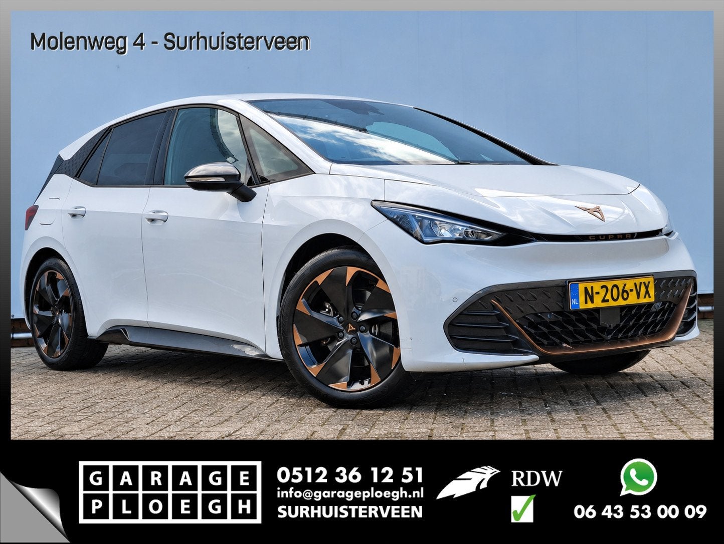 CUPRA Born Adrenaline One 62 kWh Soh 92% Adapt.Cruis Navi/Ca, Auto's, Automaat, Gebruikt, 375 min, Wit