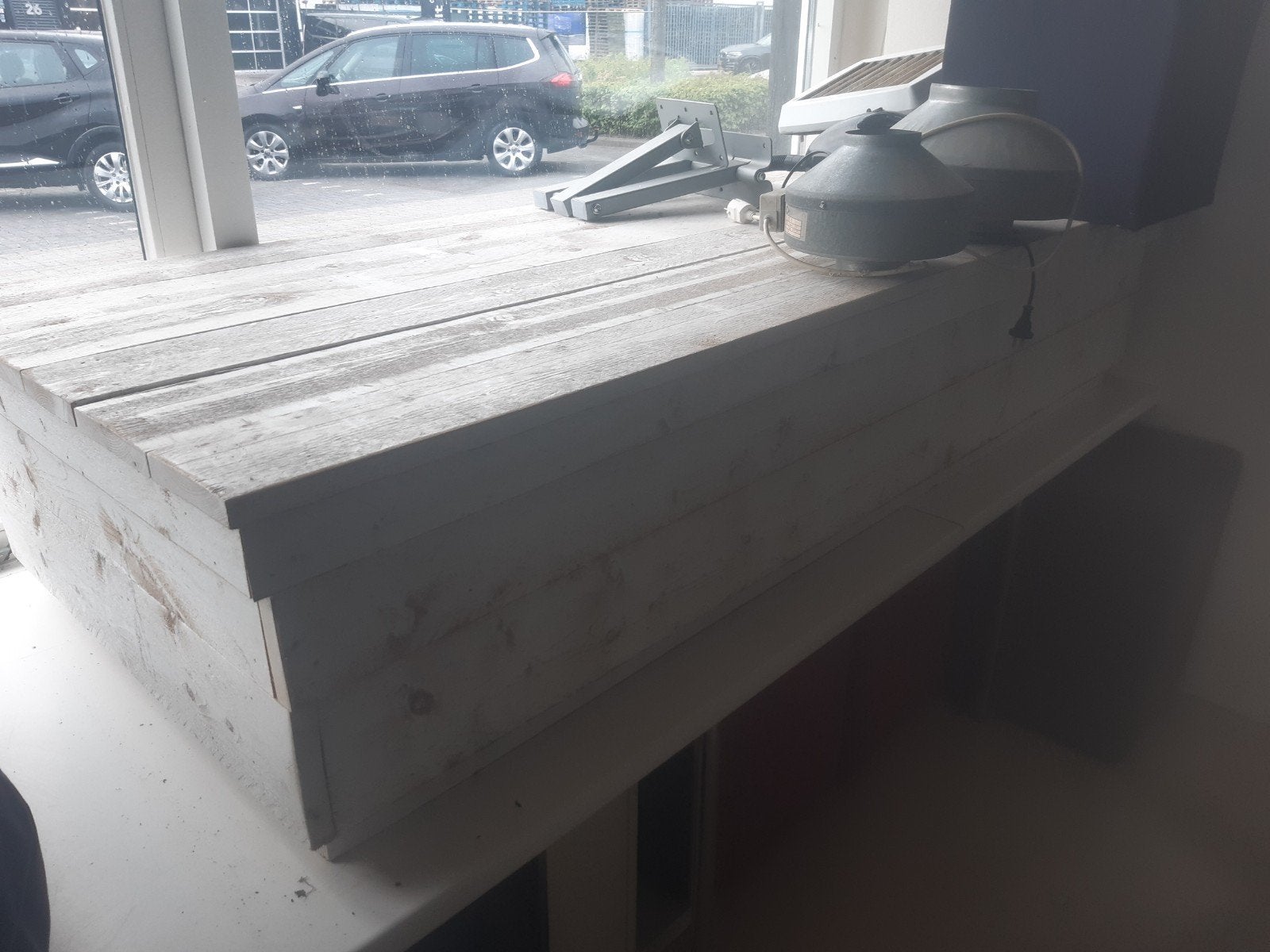 Salontafel Presentatietafel steigerhout, Ophalen, Info@tommysmit.nl, Gebruikt, 100 tot 150 cm