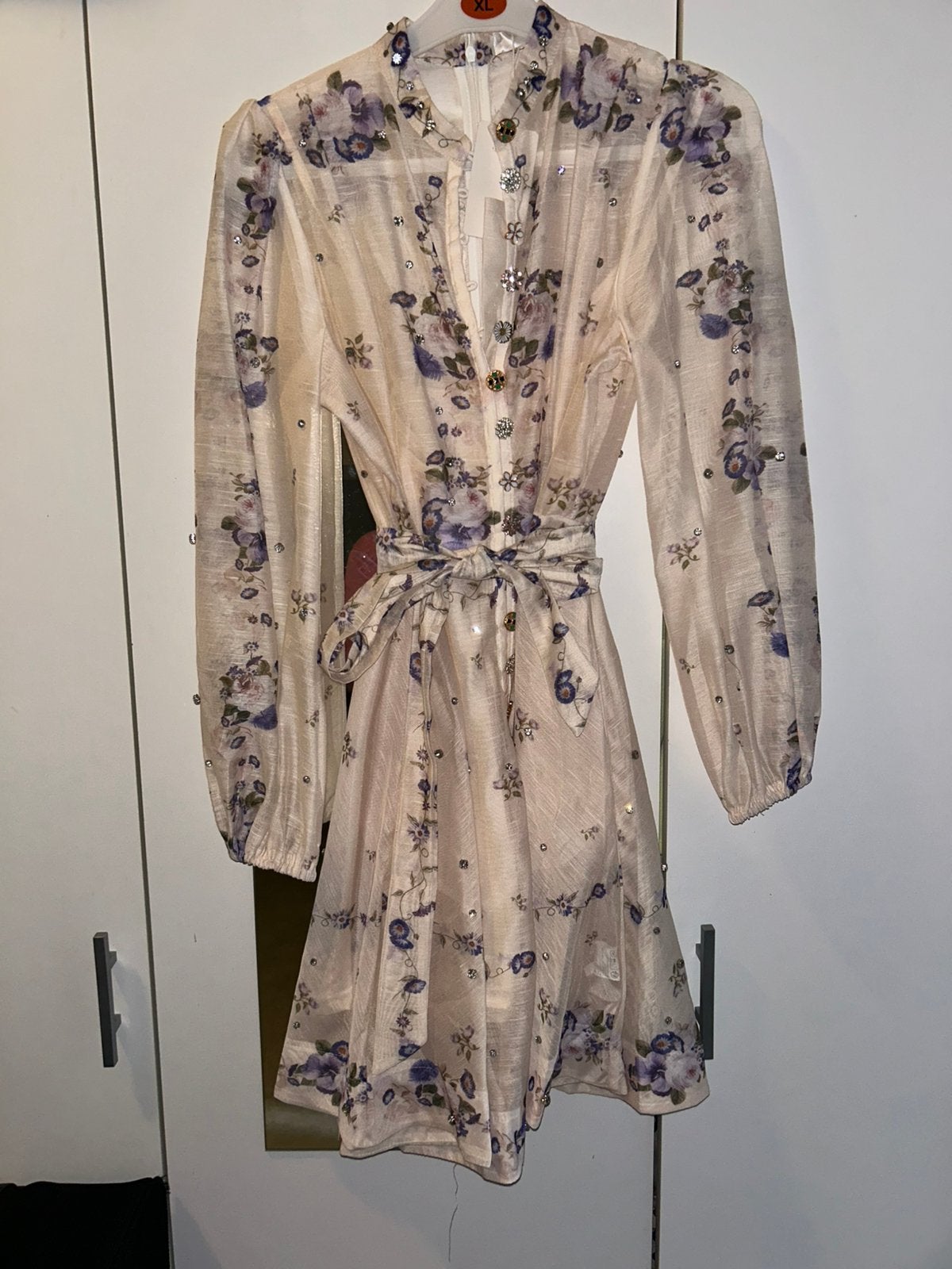 Lolita Dress beige/purpele, Ophalen of Verzenden, Nieuw, Maat 42/44 (L), Beige