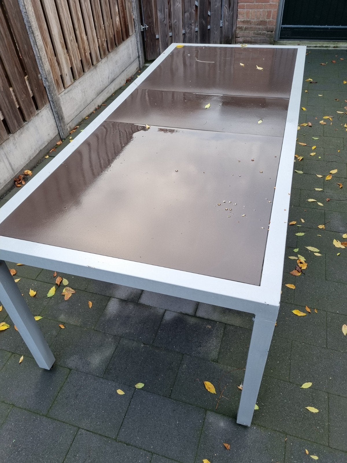 GRATIS - Tuintafel 90 x 210 cm, Tuin en Terras, Ophalen, Gebruikt, Rechthoekig, Overige materialen