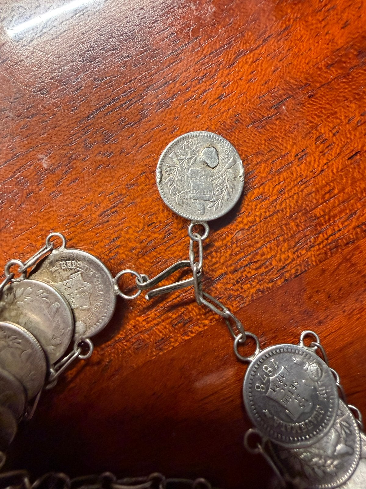 Vintage Willem 3 zilveren dubbeltjes armband met sluiting, Verzenden, Gebruikt, Zilver, Overige materialen