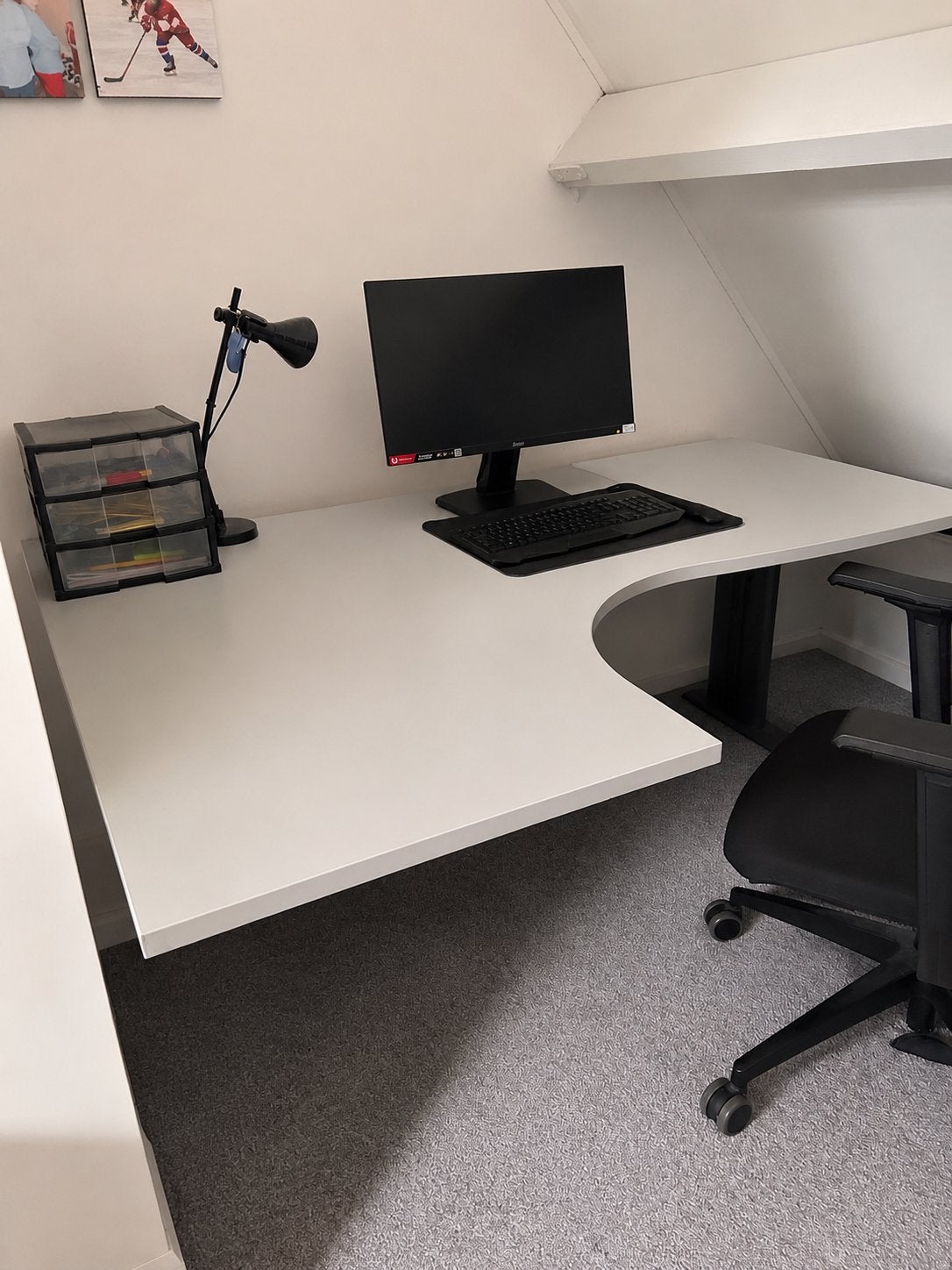 Hoekbureau wit - Ideaal voor thuiskantoor of gaming, Ophalen, Gebruikt, Hoekbureau, Overige merken