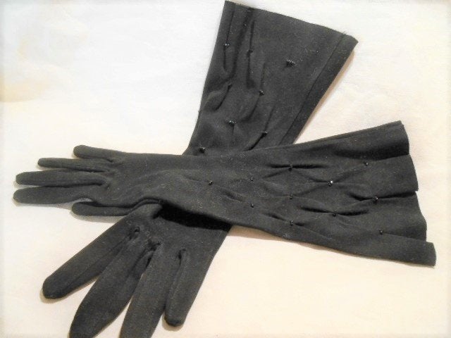 Vintage ELVETTE gala handschoenen uit de jaren '50- '60, Verzenden, Elvette