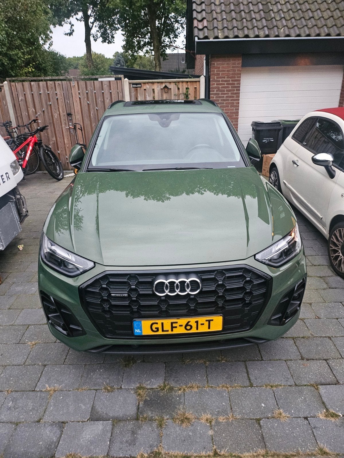 Audi Q5 50 Tfsi e 299pk Pano  S Tronic Quattro 2021 Groen, Auto's, Automaat, Dealer onderhouden, Zwart, Vierwielaandrijving
