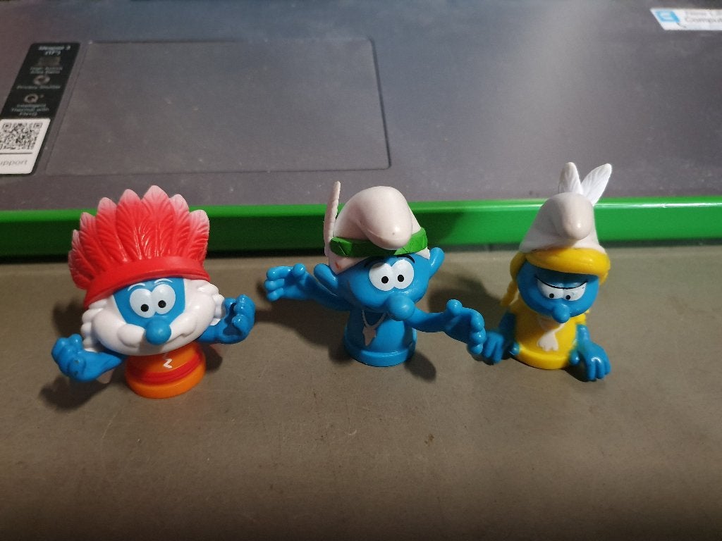 3 halve smurfen voor potlood, Verzamelen, Ophalen, Gebruikt, Verschillende Smurfen