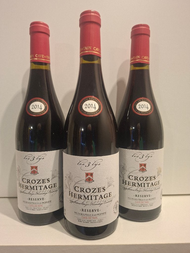3 flessen Crozes Hermitage Reserve 2014 - Rode Wijn, Frankrijk, Nieuw, Ophalen of Verzenden, Rode wijn