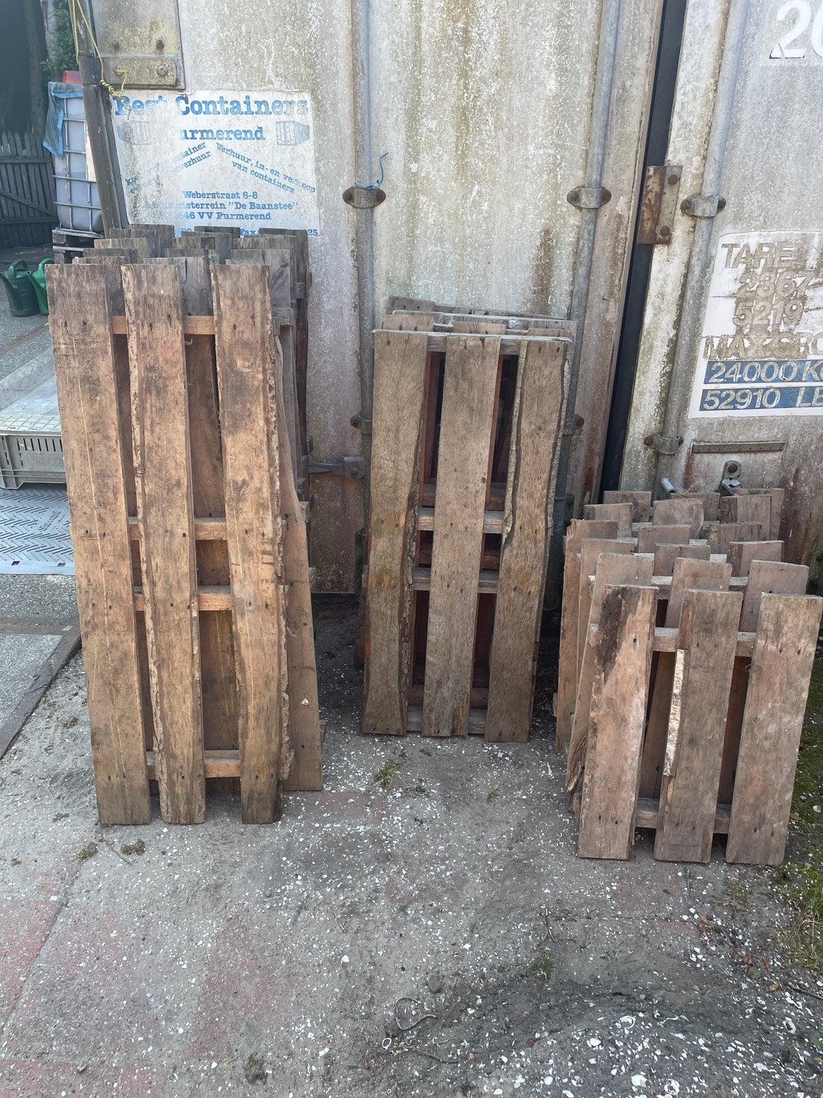 16 STUKS VINTAGE PALLETS VAN NATUURLIJK GESCHAAFD HOUT, Ophalen, Overige houtsoorten, Minder dan 200 cm, Pallet