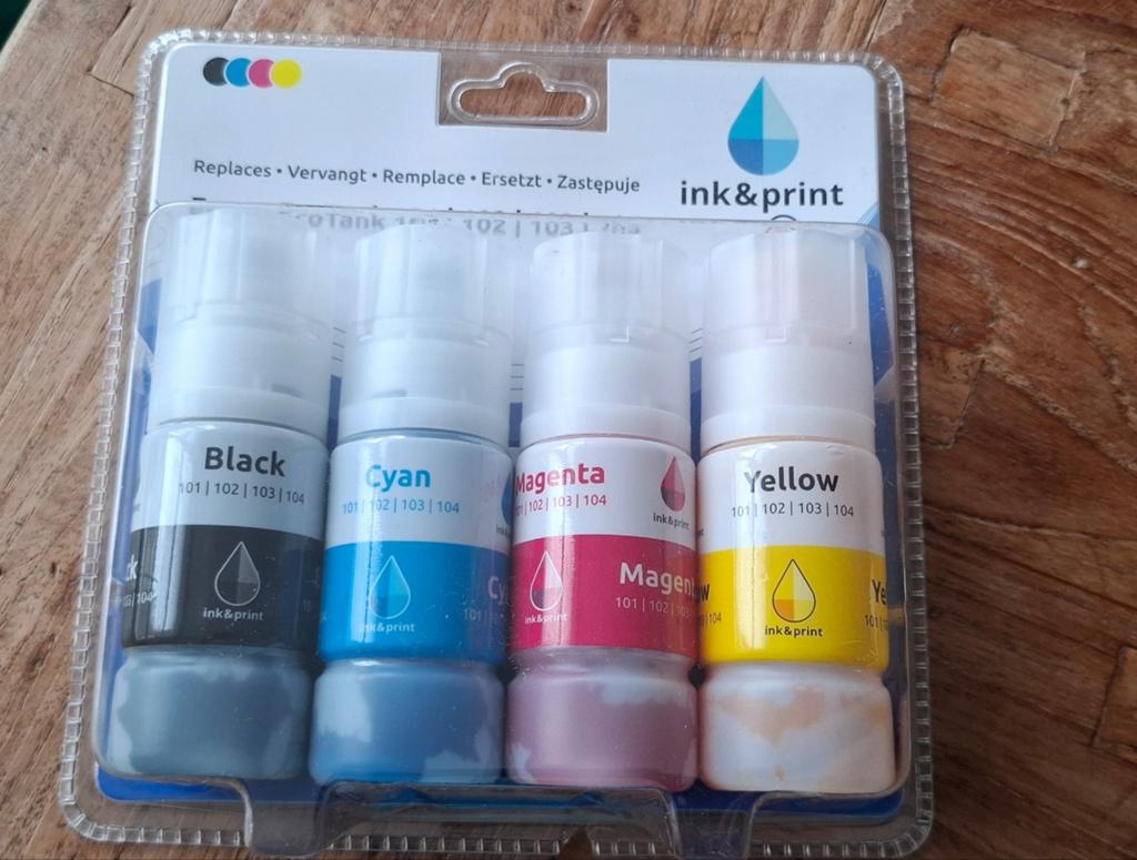 Epson Eco Tank 4x45 ml compatibele inktflessen, Ophalen of Verzenden, Nieuw, Ink & Print