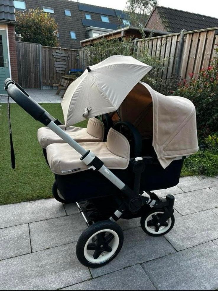 Fijne Bugaboo Donkey Duo tweelingwagen te koop, Ophalen, Gebruikt, Verstelbare duwstang, Bugaboo
