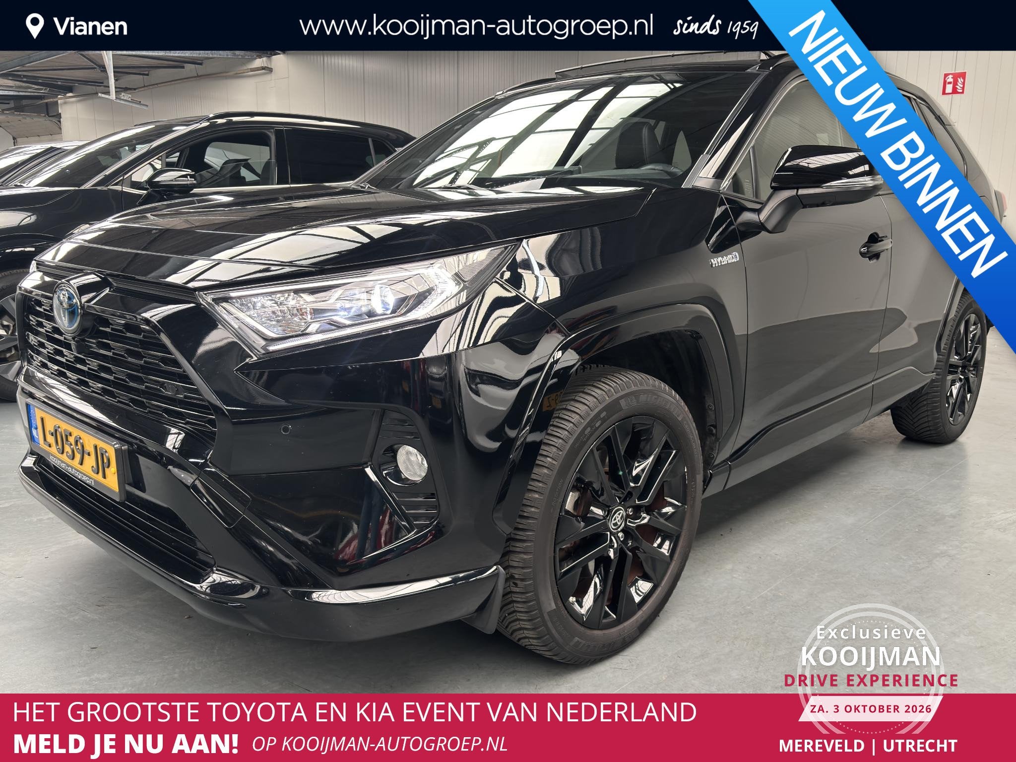 Toyota RAV4 2.5 Hybrid AWD Black Edition, Auto's, Automaat, Gebruikt, Euro 6, 4 cilinders