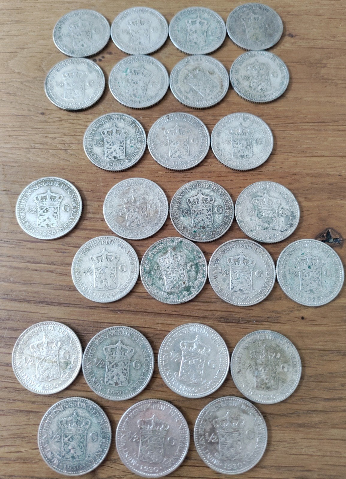 Collectie 26 zilveren Nederlandse munten Koningin Wilhelmina, Postzegels en Munten, Munten | Nederland, Zilver, Koningin Wilhelmina