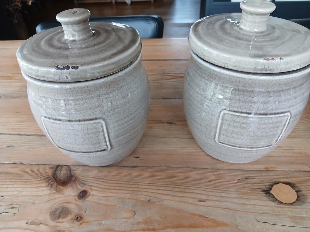 2 taupe sierpotten van Loods 5., Ophalen, Overige kleuren, Minder dan 50 cm, Glas