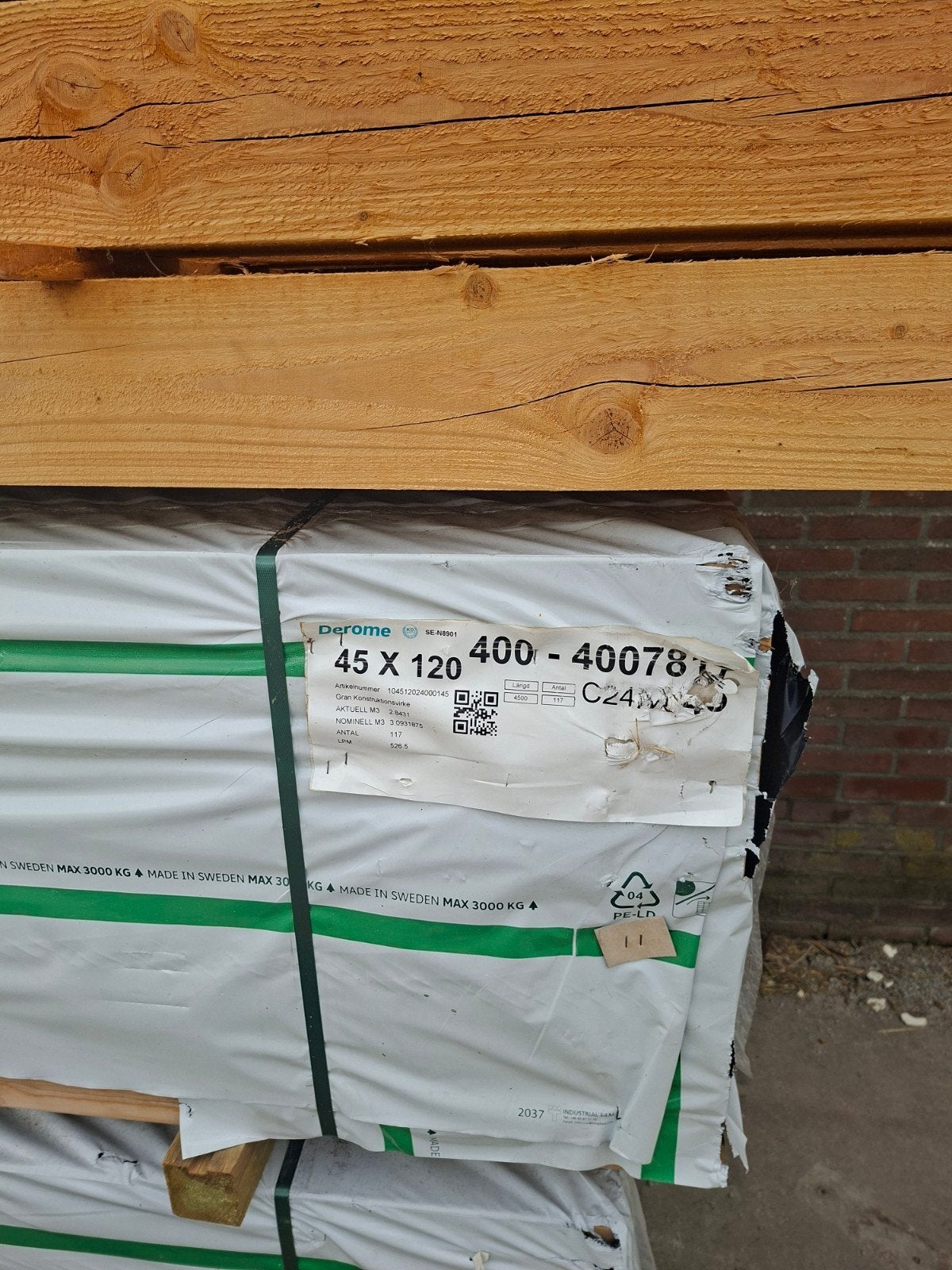 Pakket vuren balken 44x120mm, 4.5m - 117 stuks, Doe-het-zelf en Verbouw, Hout en Planken, Ophalen of Verzenden, Balk, Vuren, 50 mm of meer
