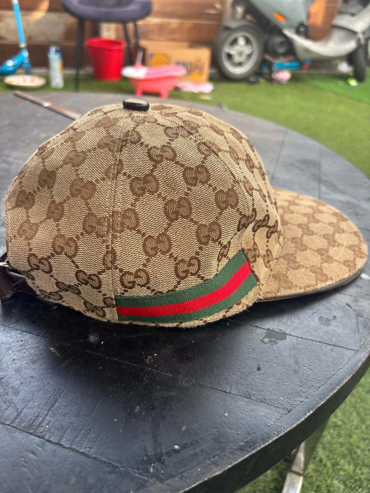 Gucci Original GG Canvas Cap Beige – Goede staat, Ophalen of Verzenden, Gedragen, 56 of 57 cm (M, 7 of 7⅛ inch), Pet