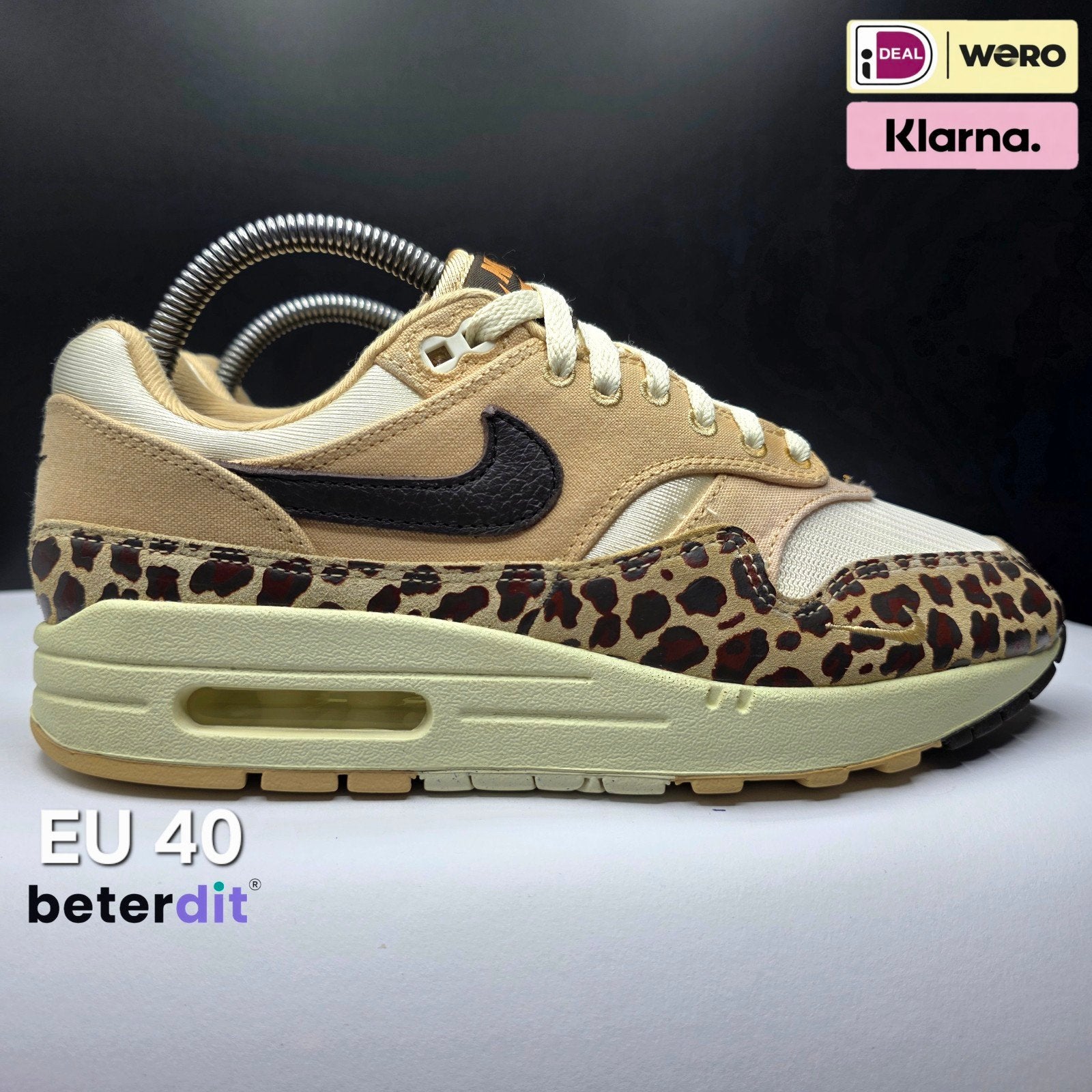Nike Air Max 1 '87 'Sesame Leopard' Maat: 40, Beige, Beterdit, Ophalen of Verzenden, Nike air max