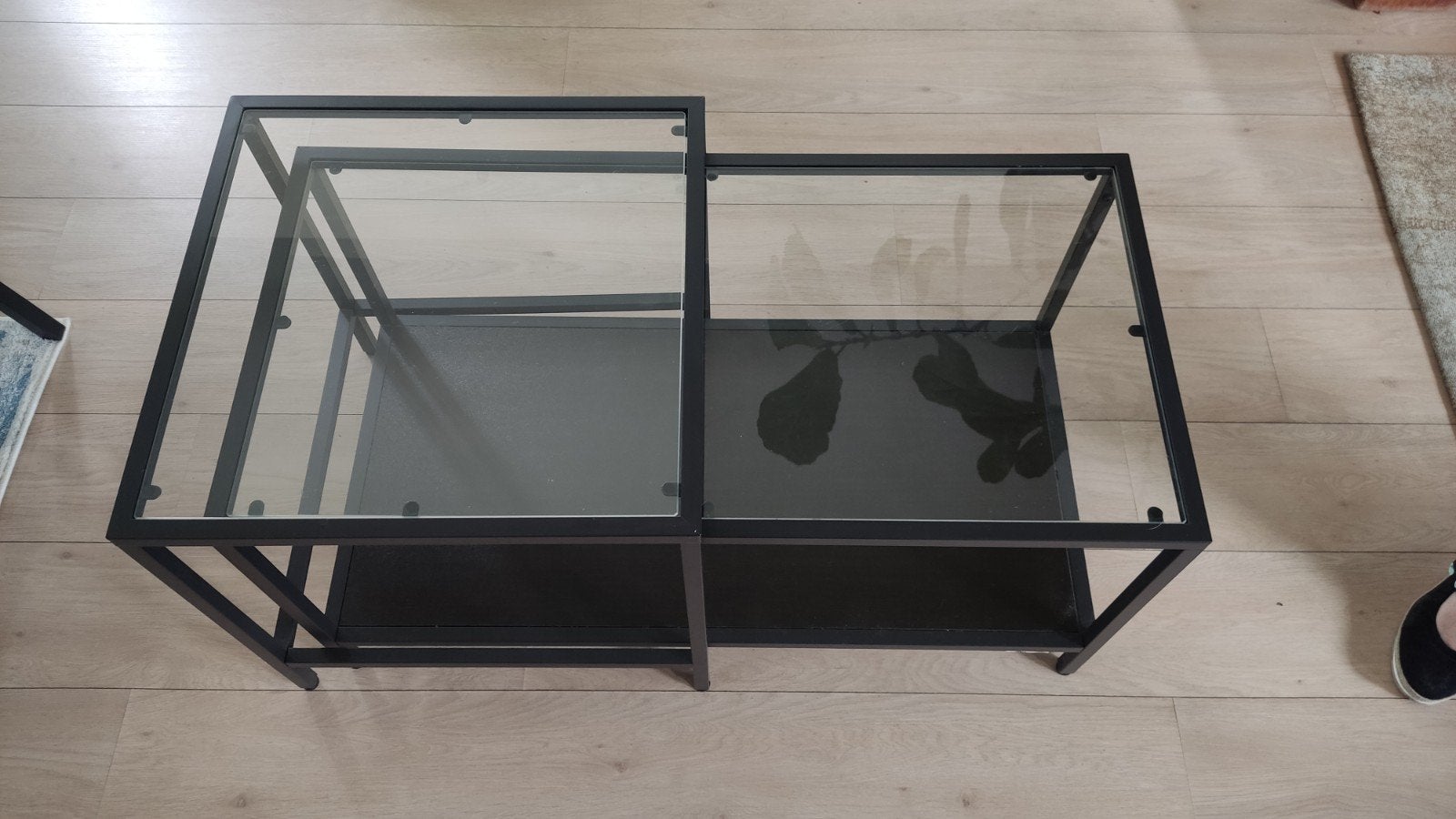 Ikea Vittsjö salontafel 90x50 cm, Huis en Inrichting, Tafels | Salontafels, Gebruikt, 50 tot 100 cm, Glas, Modern