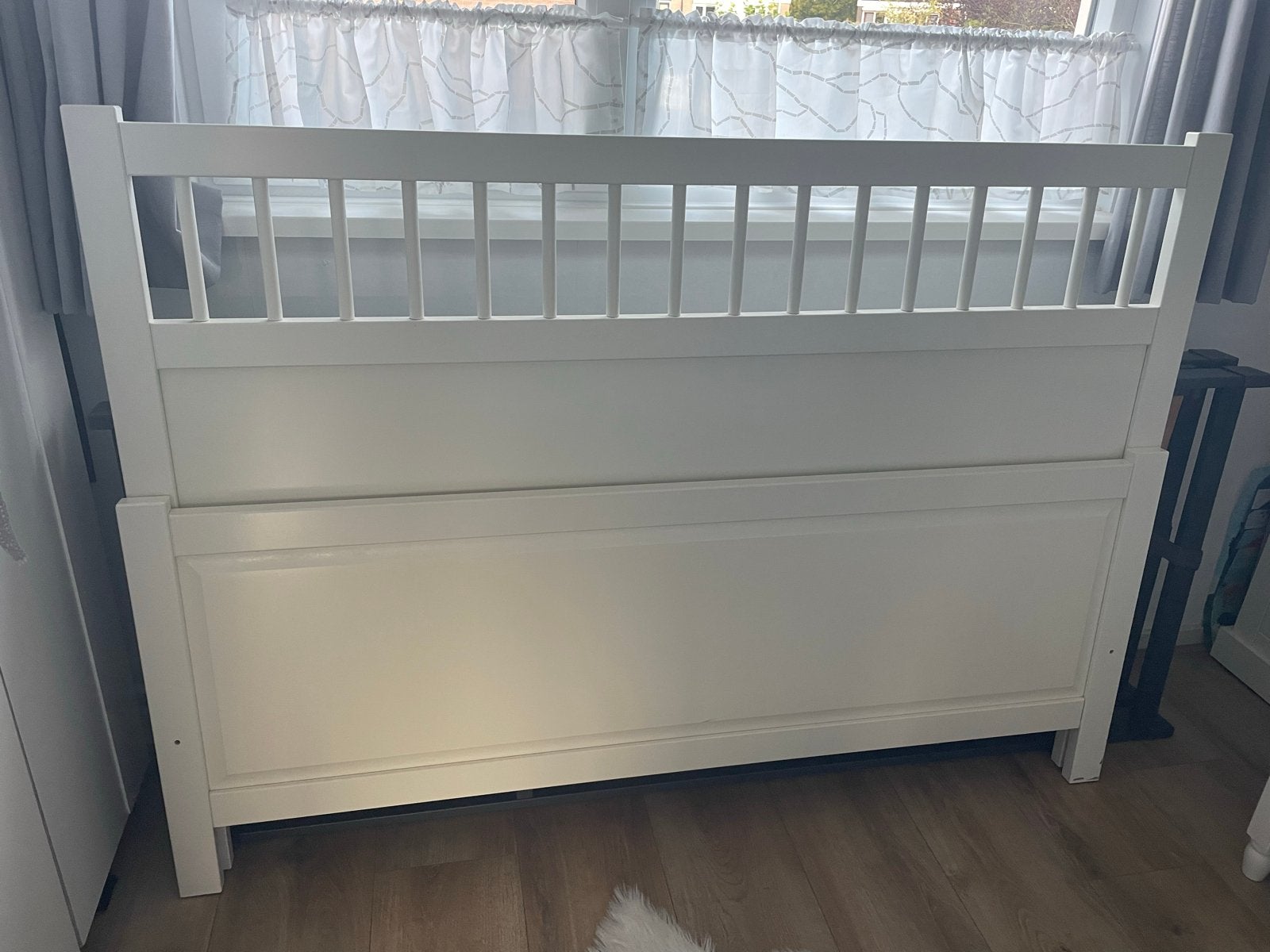 Hemnes tweepersoons ledikant - wit, Huis en Inrichting, Ophalen, Gebruikt, Wit, Tweepersoons