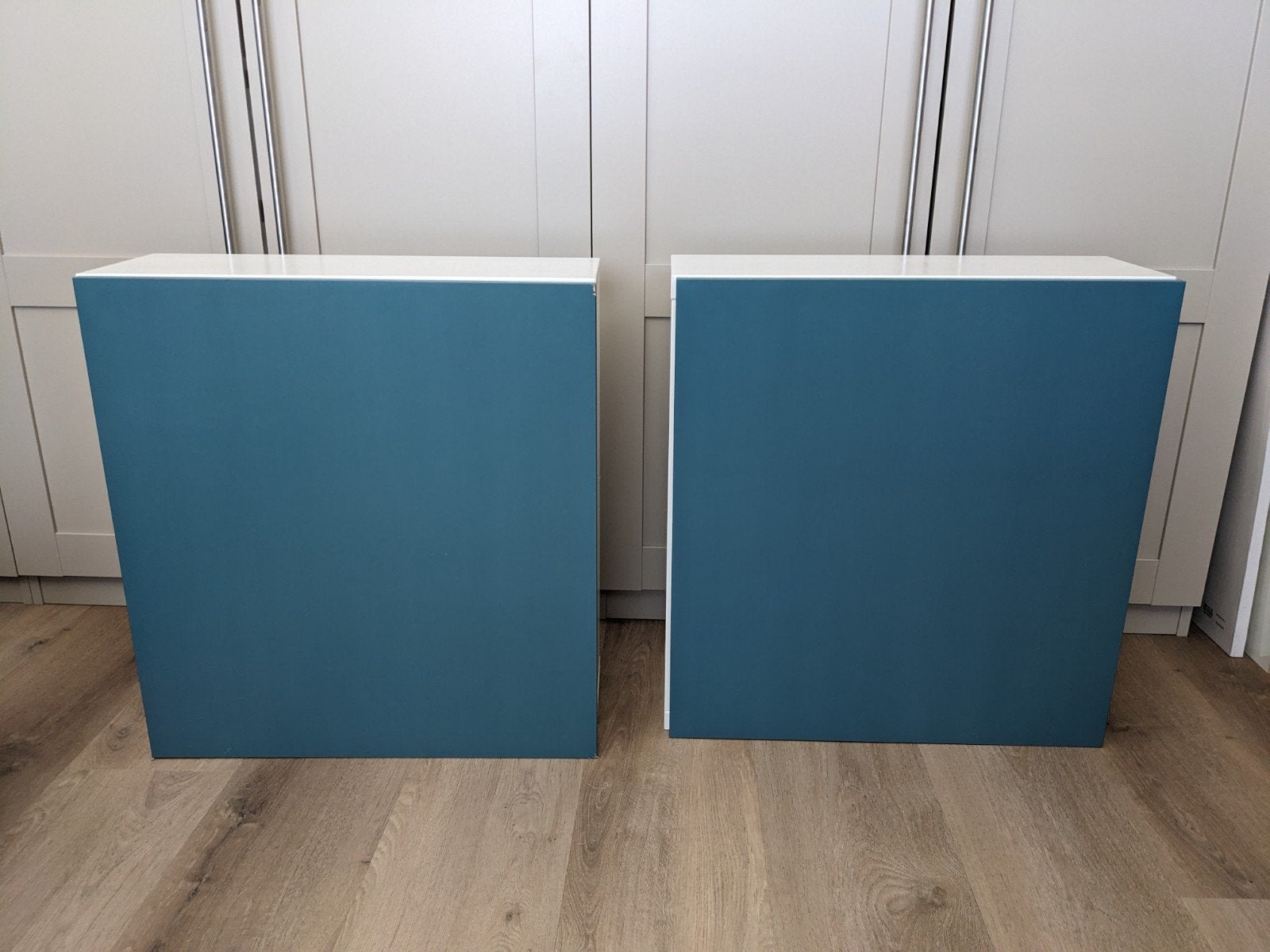 2x IKEA BESTÅ kasten met deuren, petrol, Ophalen, Gebruikt