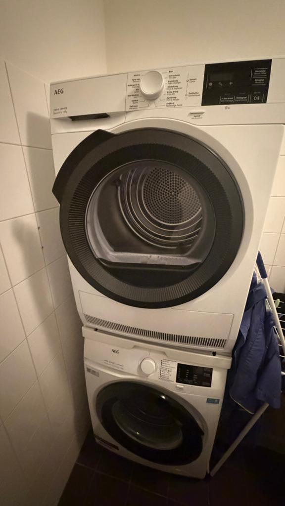 Aeg wasmachine & droger, 1 maand oud, Witgoed en Apparatuur, Wasmachines, Ophalen, Nieuw, 1200 tot 1600 toeren, 85 tot 90 cm