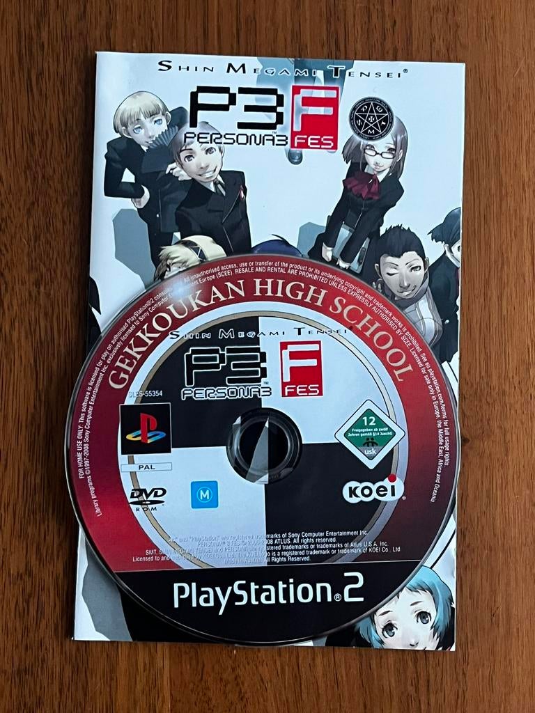 Persona 3 FES Pal playstation 2 disc en boekje, Spelcomputers en Games, 1 speler, Ophalen of Verzenden, Zo goed als nieuw, Role Playing Game (Rpg)