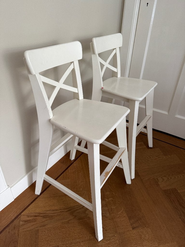 IKEA stevige witte kinderstoel Ingolf, Ophalen, Gebruikt, Overige typen, Aanschuifbaar