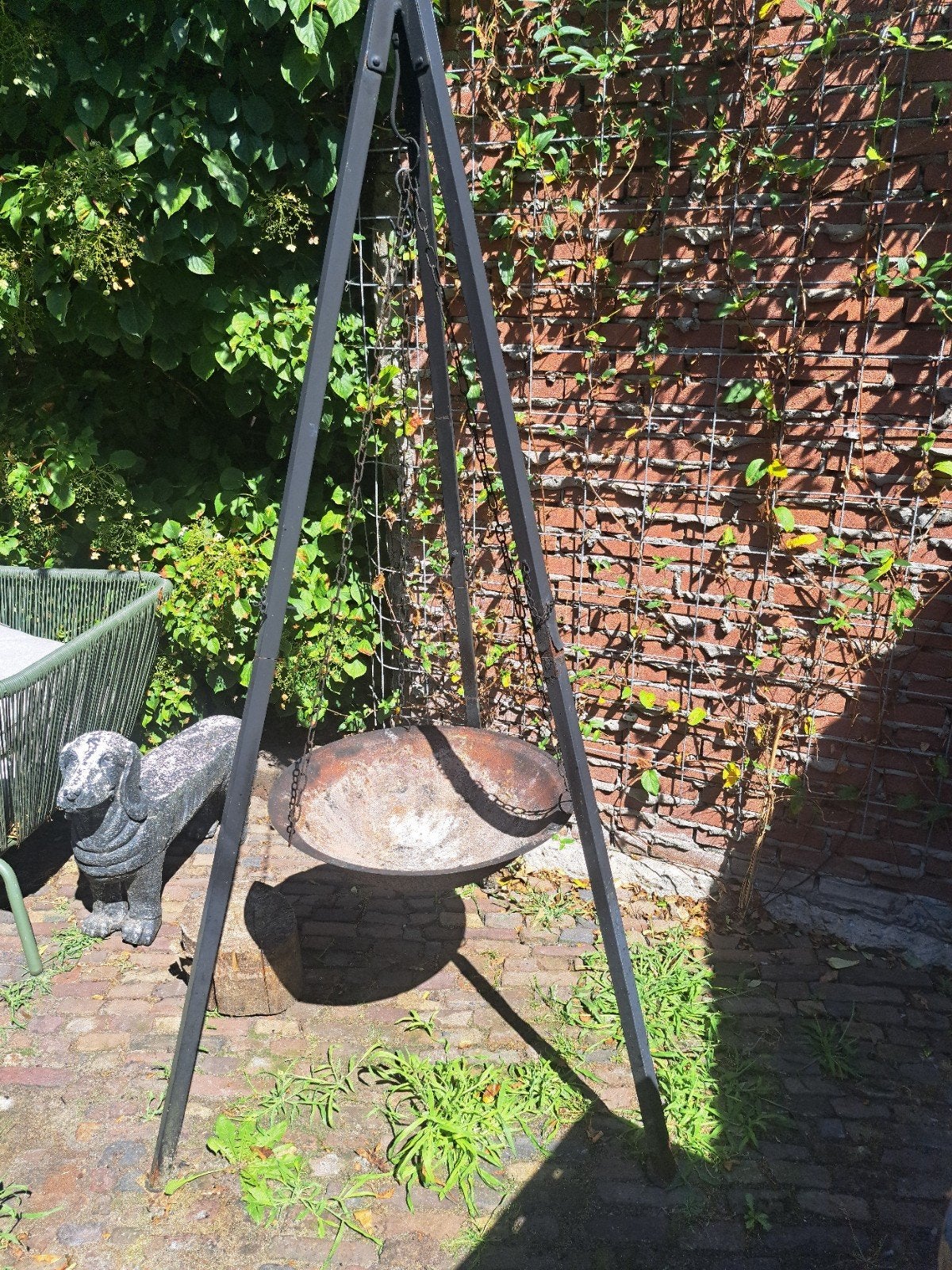 vuurschaal /bbq, Tuin en Terras, Ophalen, Gebruikt