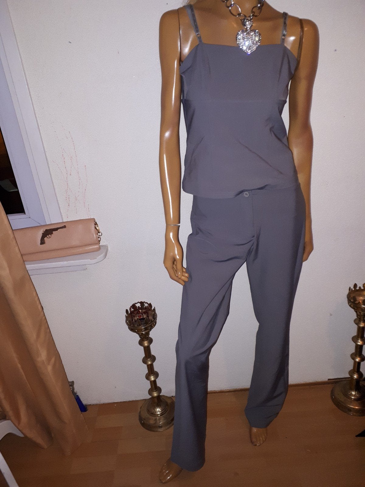 Grijze tweedelige set: top en broek yes or no maat L zgan, Kleding | Dames, Maat 42/44 (L), Ophalen of Verzenden, Zo goed als nieuw