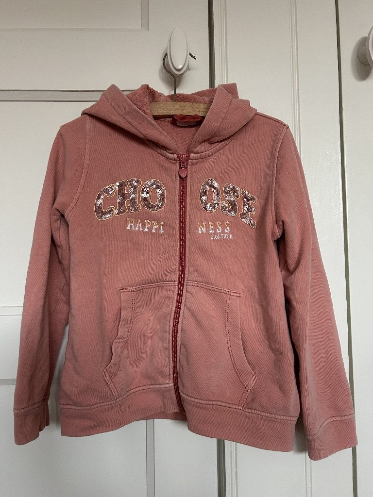S.Oliver vest met capuchon - Maat 128, Ophalen of Verzenden, Zo goed als nieuw, Meisje, Trui of Vest